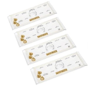 Picture of Lucite Raised Simanim Tray Pomegranate Design Hebrew Ashkenaz Gold 4 Pack 11" x 4"